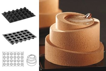 Silikon-Matte | -Form 24 runde Formen | Zylinder 'Babele' (60x40cm)