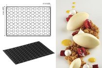 Silikon-Matte | -Form 100 ovale Formen | Nocken | Quenelle (60x40cm)