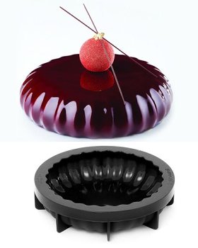 @ Silikon-Matte | -Form | Einzel- | Kuchenform rund gewellt | geriffelt 'Plissé'