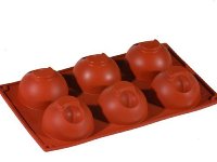 @ Silikon-Matte | -Form 6 Halbkugeln mit Loch (1/3GN= 17,5x30cm)