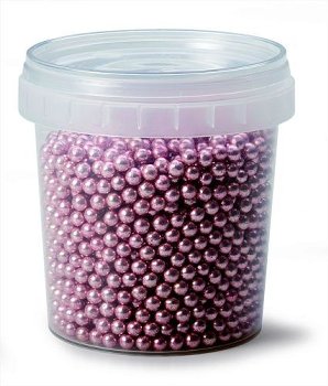 @ Dekor-Zuckerperlen rosa-metallic klein (120g)