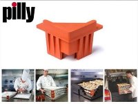 Blechabstandhalter-Ecken 'PILLY' Silikon rot (4 Stk)