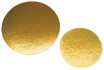 Papp-Tortenunterlagen/-Scheiben rund gold 26cm (100 Stk)