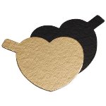 Patisserie-Unterlagen gold/schwarz Herz D8cm (200 Stk)