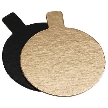 Patisserie-Unterlagen gold/schwarz rund D7cm (200 Stk)