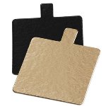 Patisserie-Unterlagen gold/schwarz quadratisch | viereckig L7xB7cm (200 Stk)