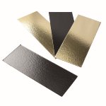 Papp-Unterlage Bûche gold/schwarz L20/B10cm (50 Stk)