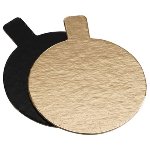 Patisserie-Unterlagen gold/schwarz rund D8cm (200 Stk)