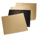 @ Papp-Tortenunterlagen | -Scheiben quadratisch | viereckig gold/schwarz 16cm (100 Stk)