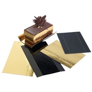 Papp-Unterlagen mit Rand rechteckig gold/schwarz 13x4,5cm (200 Stk)
