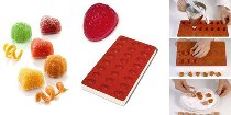 Silikon-Matte | -Form für Fruchtgelees 24 Erdbeeren/-Hälften