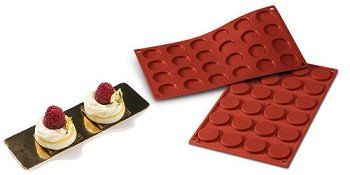 Silikon-Matte | -Form 24 runde Formen | Florentiner (1/3 GN=17,5x30cm)