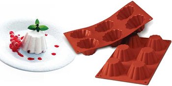 Silikon-Matte | -Form 6 runde Formen | Brioches (1/3 GN=17,5x30cm)