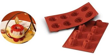 Silikon-Matte | -Form 8 runde Formen | Gugelhupf | Guglhupf (1/3 GN=17,5x30cm)