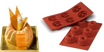 Silikon-Matte | -Form 6 runde Formen | Gugelhupf | Guglhupf (1/3 GN=17,5x30cm)