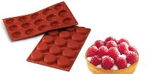 Silikon-Matte | -Form 15 Runde Formen | Flanformen (1/3 GN=17,5x30cm)