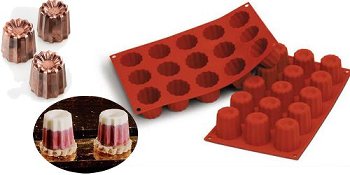 Silikon-Matte | -Form 15 runde Formen | Bordelais | Canelle (1/3 GN=17,5x30cm)