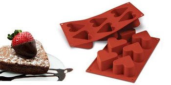 Silikon-Matte | -Form 6 Herzen (1/3 GN=17,5x30cm)
