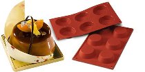 @ Silikon-Matte | -Form 6 runde Formen | Törtchen | Tartelettes | Florentiner (1/3 GN=17,5x30cm)