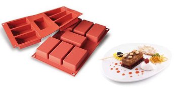 @ Silikon-Matte | -Form 7 Rechtecke | längliche Cakes | (1/3 GN=17,5x30cm)