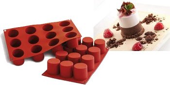 Silikon-Matte | -Form 12 runde Formen | Zylinder (1/3 GN=17,5x30cm)