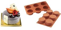 @ Silikon-Matte | -Form 6 runde Formen | Zylinder (1/3GN= 17,5x30cm)
