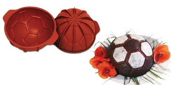 @ Silikon-Matte | -Form | Einzel- | Kuchenform rund Halbkugel | Kuppel Fussball-Relief