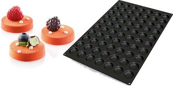 Silikon-Matte | -Form 70 runde Formen | Törtchen | Tartelettes | Florentiner (60x40cm)