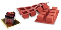 Silikon-Matte | -Form 8 eckige Formen Cube | Würfel (1/3 GN=17,5x30cm)