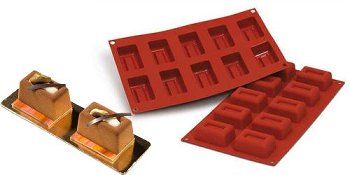 @ Silikon-Matte | -Form 10 rechteckige Formen | Cakes | 'Lingotto' (1/3 GN=17,5x30cm)