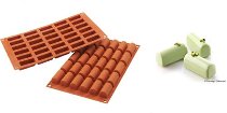 @ Silikon-Matte | - Form 30 längliche Formen halbrund Bûche | Nougats (1/3GN= 17,5x30cm)