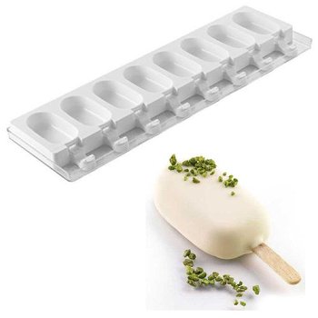 Kit Silikon-Matte | -Form Verband | Set für 8 Eis am Stiel | Stieleis Classic Mini