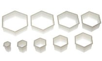 @ Ausstecher-Satz | Set Sechseck | Hexagon glatt 9-tlg