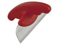 Backtischkratzer Stahl, roter Kunststoffgriff, ca. 12cm lang