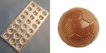 Gießform Praline | Pralinengießform 24 Fußbälle