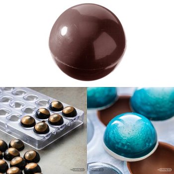 Gießform Praline | Pralinengießform 24 Halbkugeln | Kugelformen