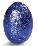 @ Pralinen-Eier vollmilch Caramel (lose Ware) in Alu, blau