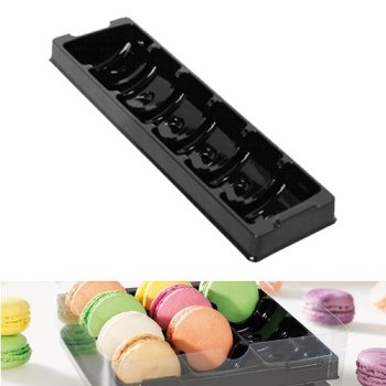 @ Blister-Einlage für Macaron-Stange | -Schachtel 6-er rechteckig schwarz