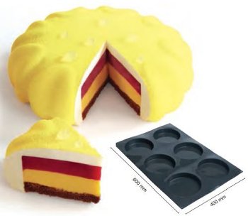 @ Silikon-Matte | -Form 6 runde Formen | Törtchen | Tartelettes (60x40cm)
