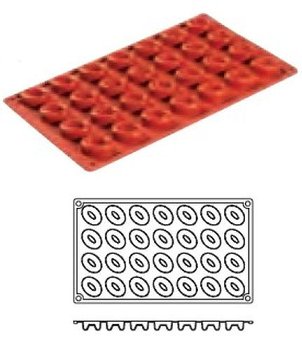 @ Silikon-Matte | -Form 28 Savarins oval (1/3 GN=17,5x30cm)