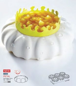 @ Silikon-Matte | -Form | Einzel- | Kuchenform rund gewellt | geriffelt 'Petal'