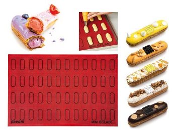 @ Silikon-Matte | -Form für 48 Mini Eclairs L60xB18mm (60x40cm)