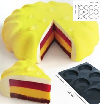 @ Silikon-Matte | -Form 12 runde Formen | Törtchen | Tartelettes (60x40cm)