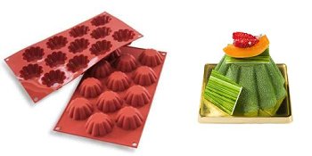 Silikon-Matte | -Form 12 runde Formen | Törtchen| 'Briochette' (1/3 GN=17,5x30cm)