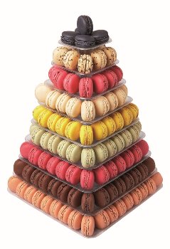 @ Macaron-Aufsteller Pyramide groß transparent 9 Stufen