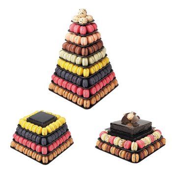 @ Ständer | Display | Aufsteller für Macarons Pyramidenform groß schwarz 9 Stufen