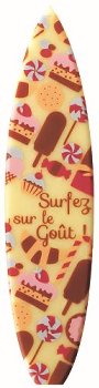 @ Schoko-Dekor Aufleger weiß Surfbrett bunt (54 Stk)