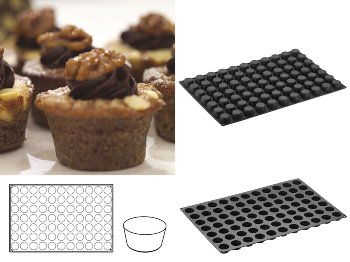 @ Silikon-Matte | -Form 77 l runde Formen | Muffins | Petit Fours konisch (60x40cm)