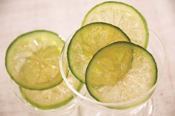 @ Limetten-Scheiben kandiert & abgetropft