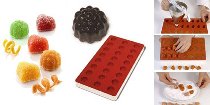 @ Silikon-Matte | -Form für Fruchtgelees 24 Brombeeren/-Hälften